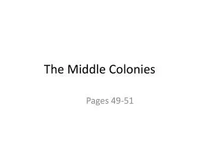 the middle colonies