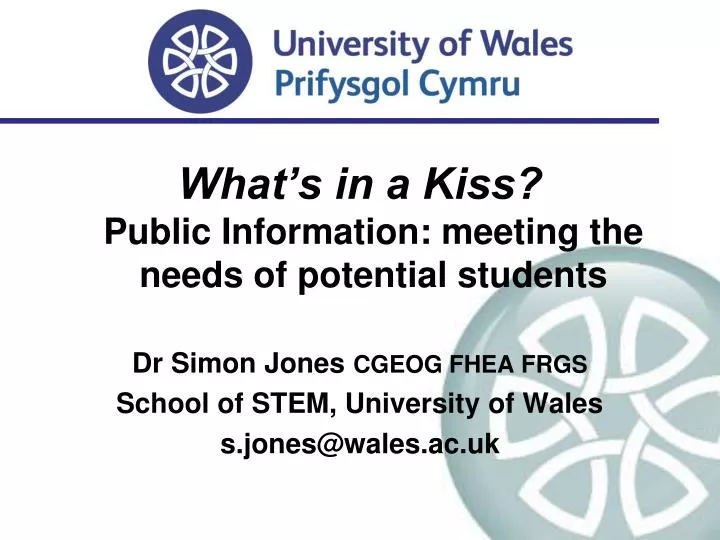 what s in a kiss public information meeting the needs of potential students