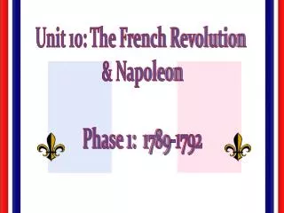 Unit 10: The French Revolution &amp; Napoleon Phase 1: 1789-1792