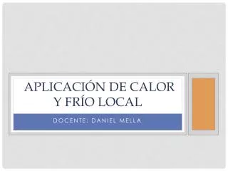 aplicaci n de calor y fr o local