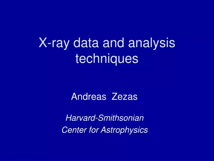 x ray data and analysis techniques
