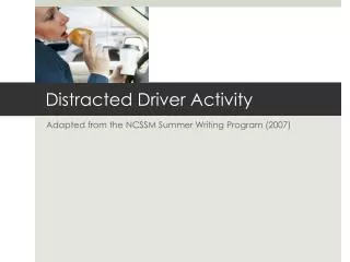 Distracted Driver Activity