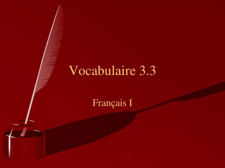 vocabulaire 3 3