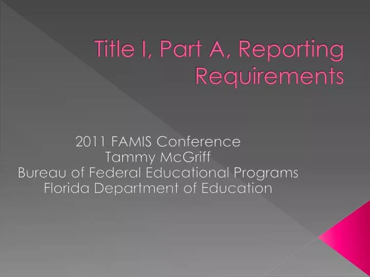 title i part a reporting requirements