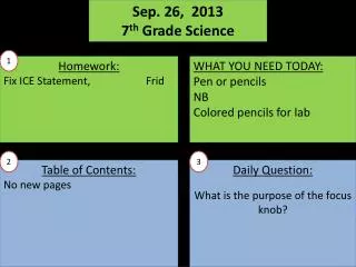 Sep. 26, 2013 7 th Grade Science