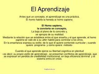 el aprendizaje
