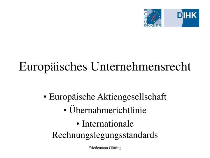 europ isches unternehmensrecht