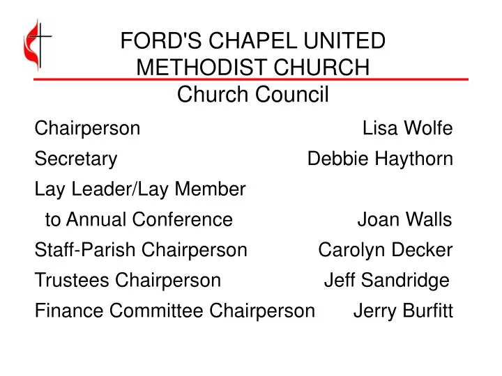 ford s chapel united methodist church church council