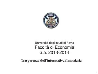 universit degli studi di pavia facolt di economia a a 2013 2014