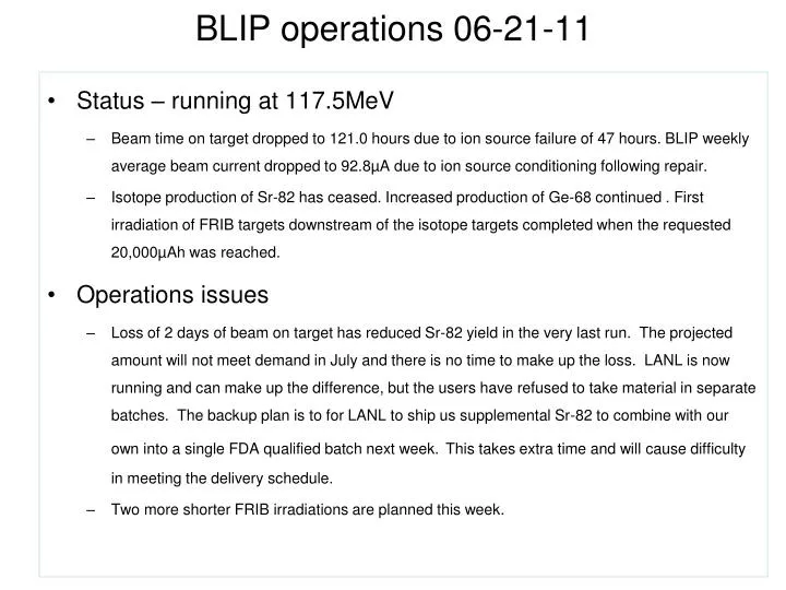 blip operations 06 21 11