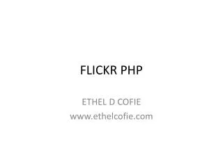FLICKR PHP