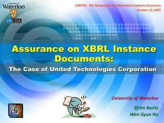 Assurance on XBRL Instance Documents: