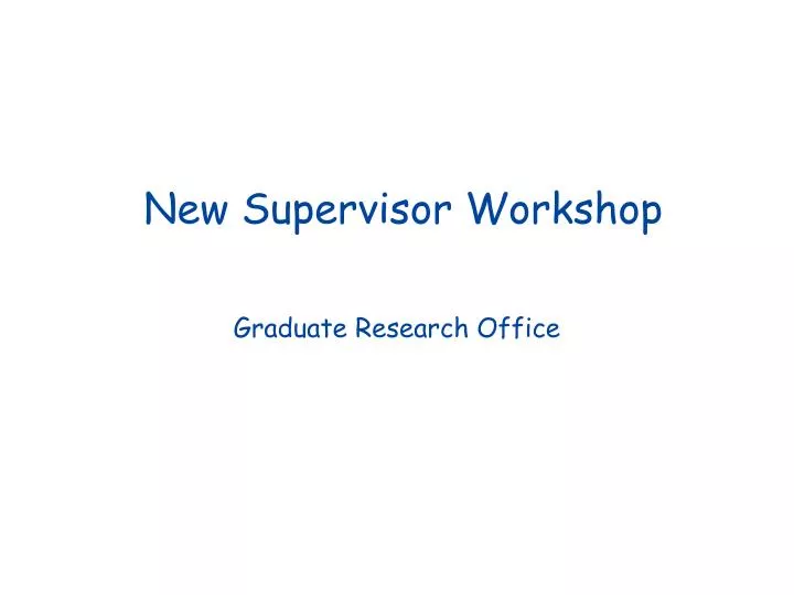 new supervisor workshop