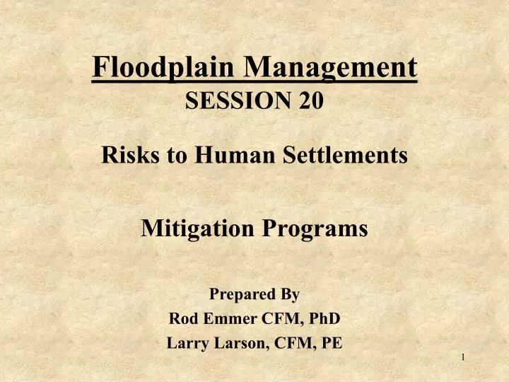 floodplain management session 20