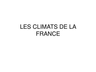 les climats de la france