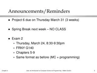 Announcements/Reminders