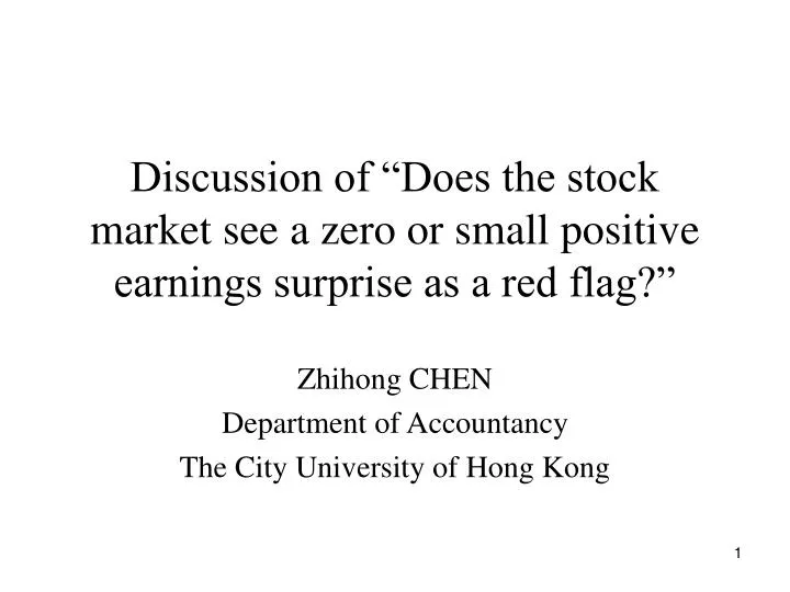 discussion of does the stock market see a zero or small positive earnings surprise as a red flag