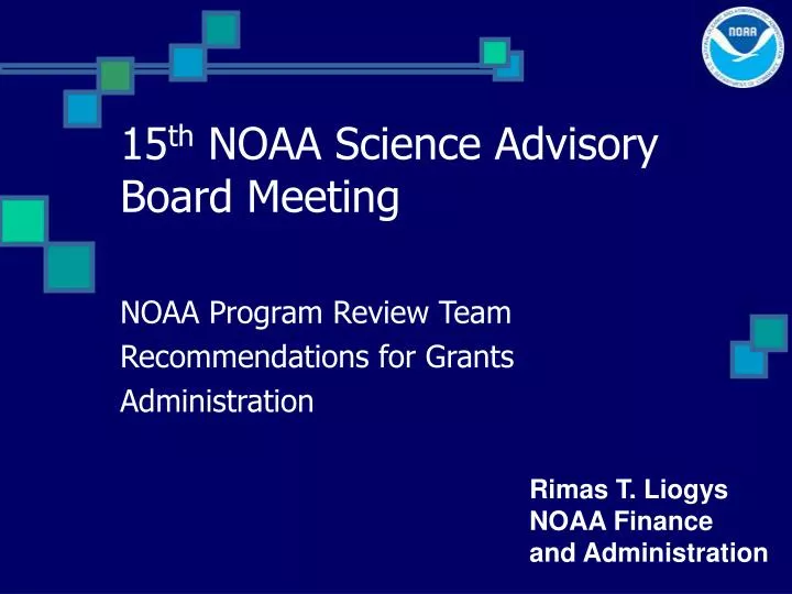 15 th noaa science advisory board meeting