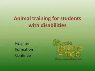 Animal training for students with disabilities