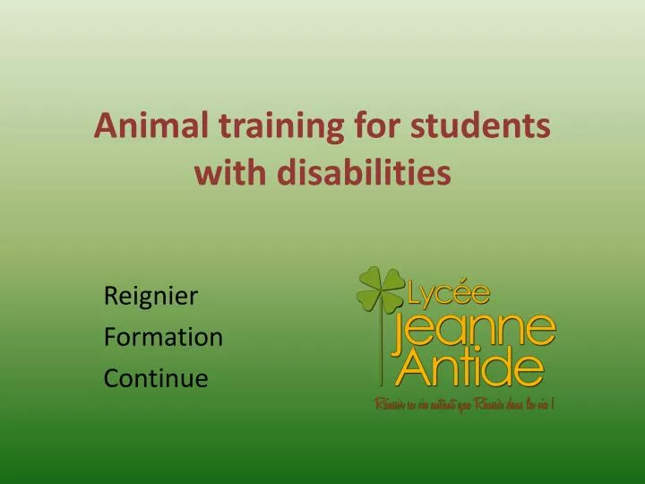 animal training for students with disabilities