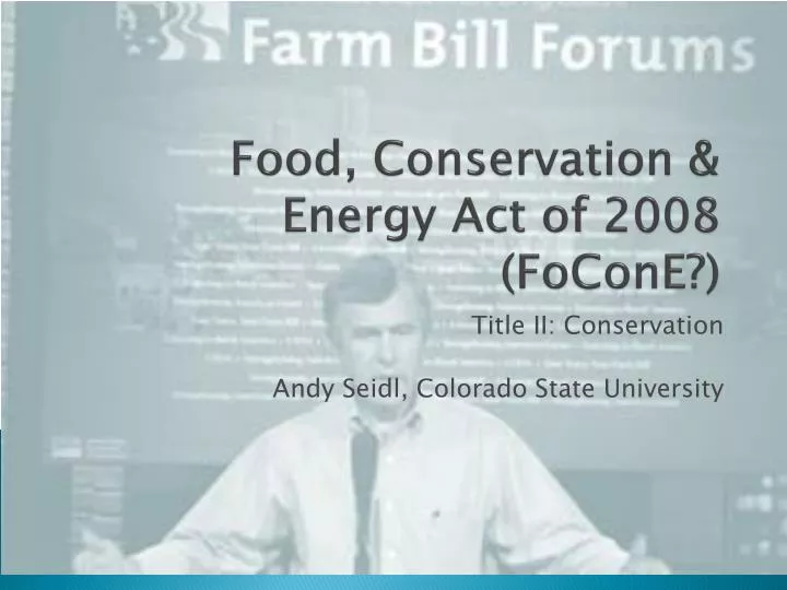 food conservation energy act of 2008 focone
