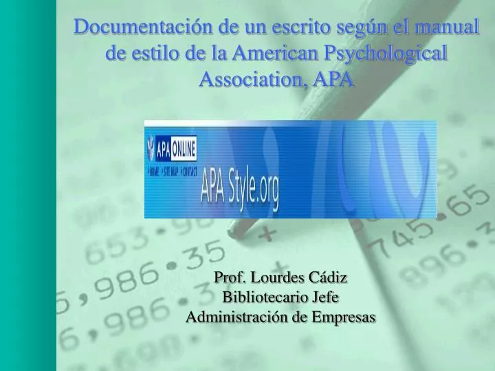 documentaci n de un escrito seg n el manual de estilo de la american psychological association apa