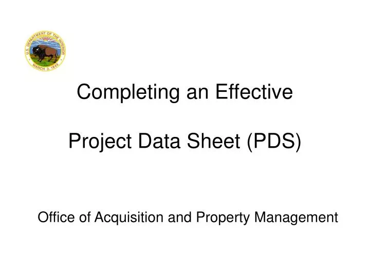 completing an effective project data sheet pds