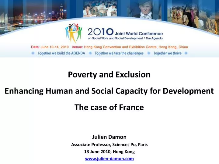 poverty and exclusion enhancing human and social capacity for development the case of france