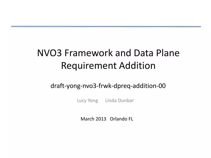 nvo3 framework and data plane requirement addition