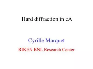 Hard diffraction in eA