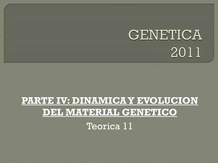 genetica 2011