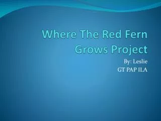 Where The Red Fern Grows Project