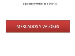mercados y valores