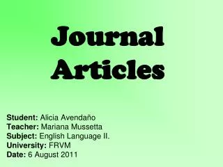 Journal Articles