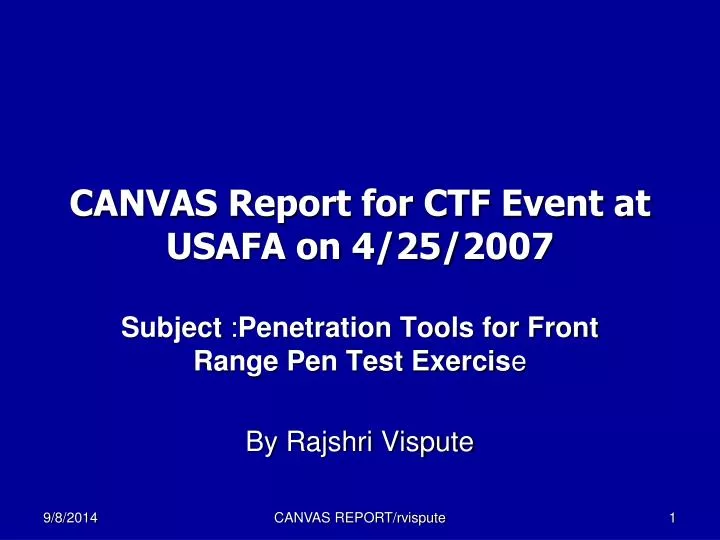canvas report for ctf event at usafa on 4 25 2007