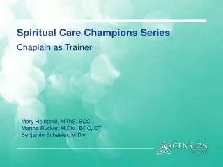 Spiritual Care Champions Series