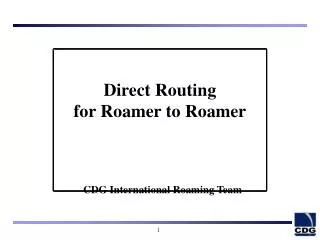 Direct Routing for Roamer to Roamer