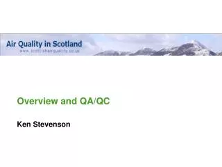 Overview and QA/QC