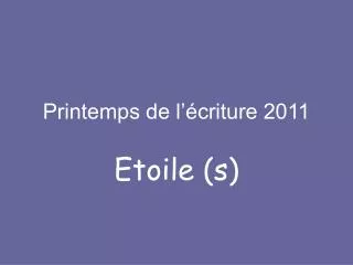 printemps de l criture 2011