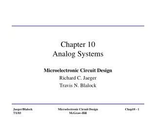 Chapter 10 Analog Systems