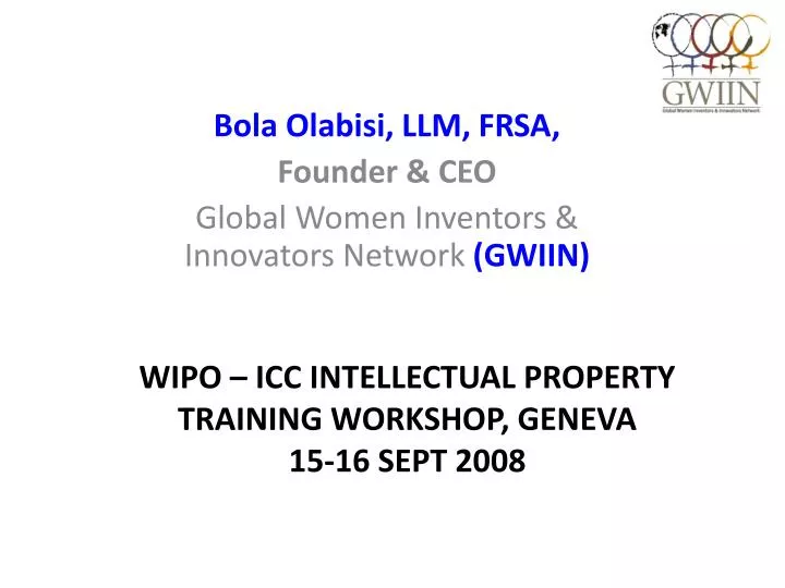 wipo icc intellectual property training workshop geneva 15 16 sept 2008