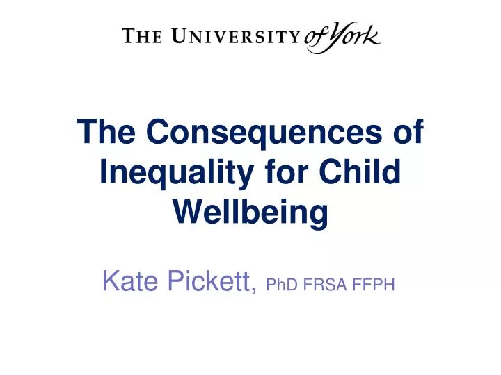 the consequences of inequality for child wellbeing