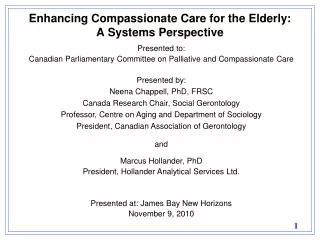 Enhancing Compassionate Care for the Elderly: A Systems Perspective