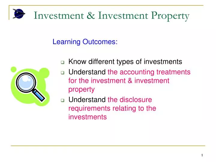 presentation and disclosure requirements of investment property