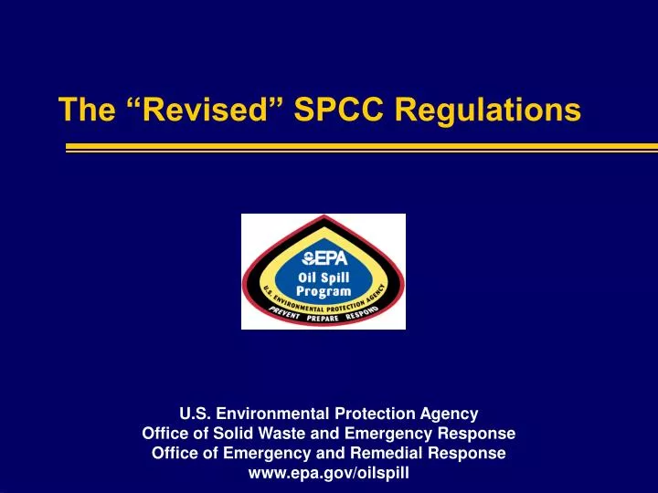 the revised spcc regulations