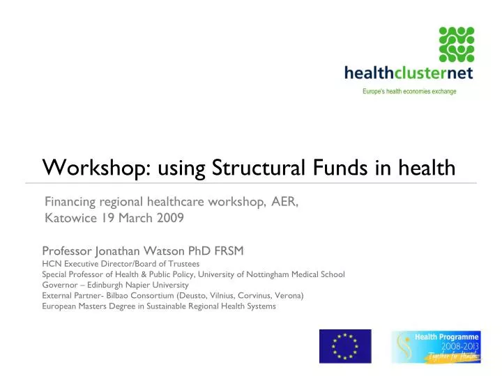 workshop using structural funds in health