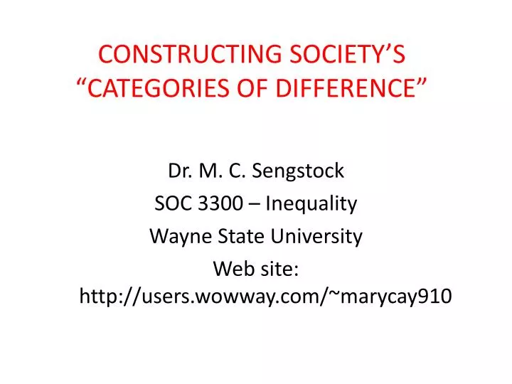 constructing society s categories of difference
