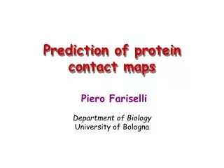 Prediction of protein contact maps