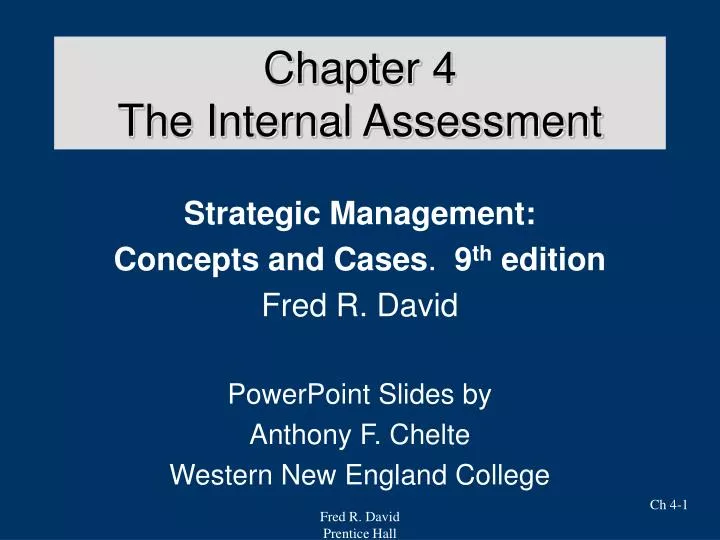chapter 4 the internal assessment