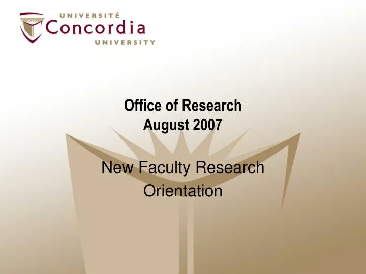office of research august 2007